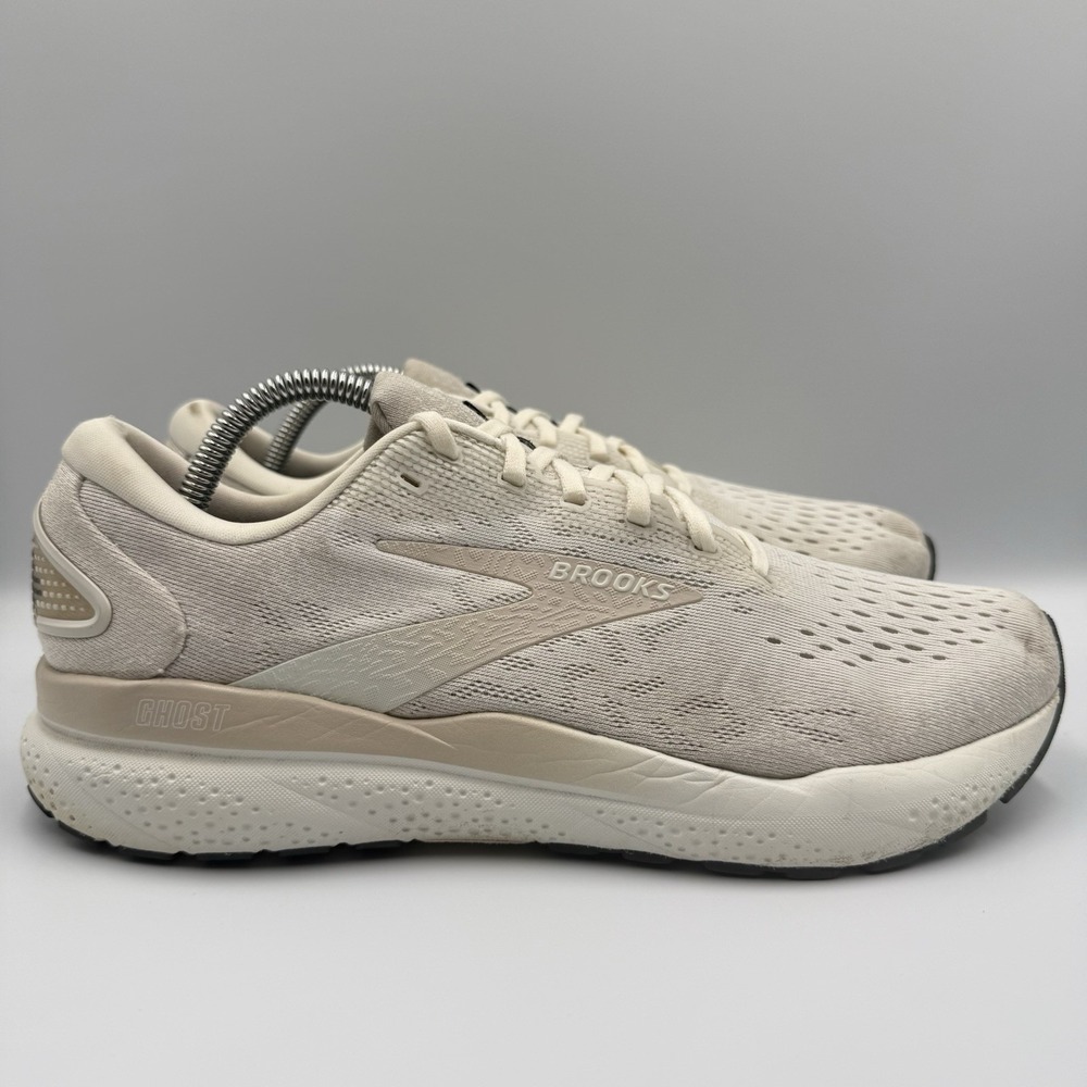 Brooks Ghost 16 White Running Shoes Athletic Sneakers Men's Size 9.5 1104181D164